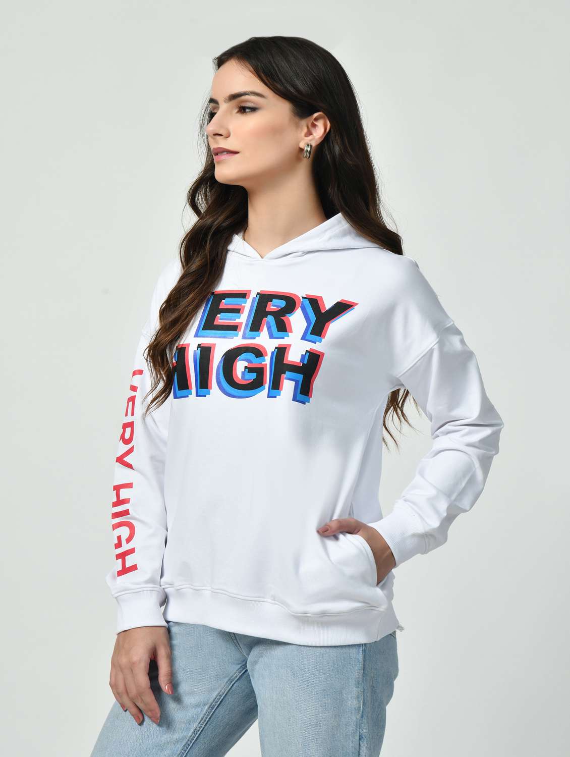 women white typography sweatshirt - 21593095 -  Standard Image - 1