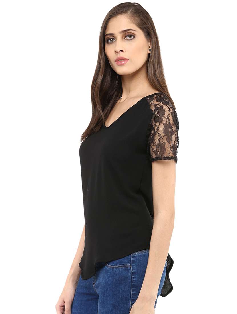 women black self-designed regular top - 21593252 -  Standard Image - 1