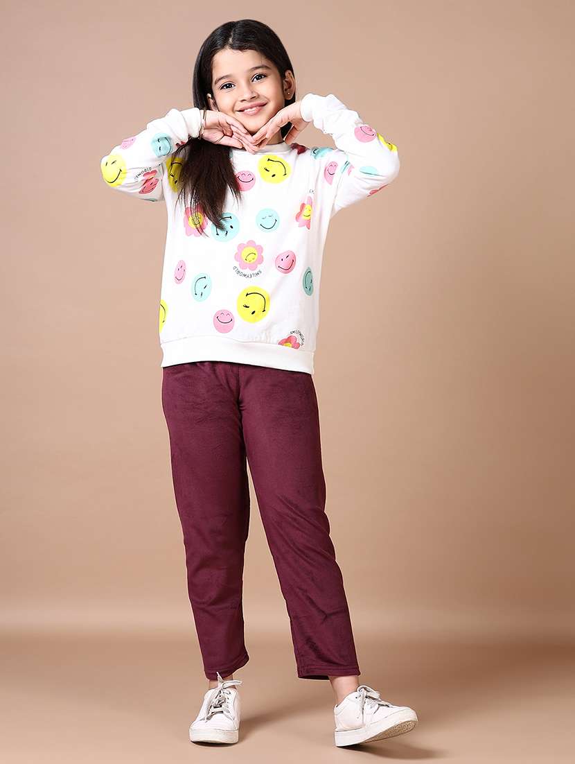 girls printed mid rise track pant - 21593365 -  Standard Image - 4