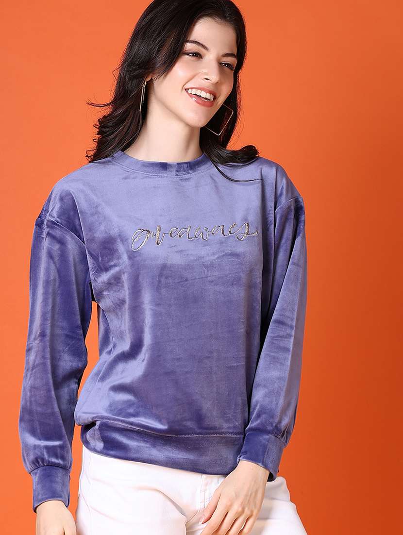 women typography long sleeve sweatshirt - 21593373 -  Standard Image - 1