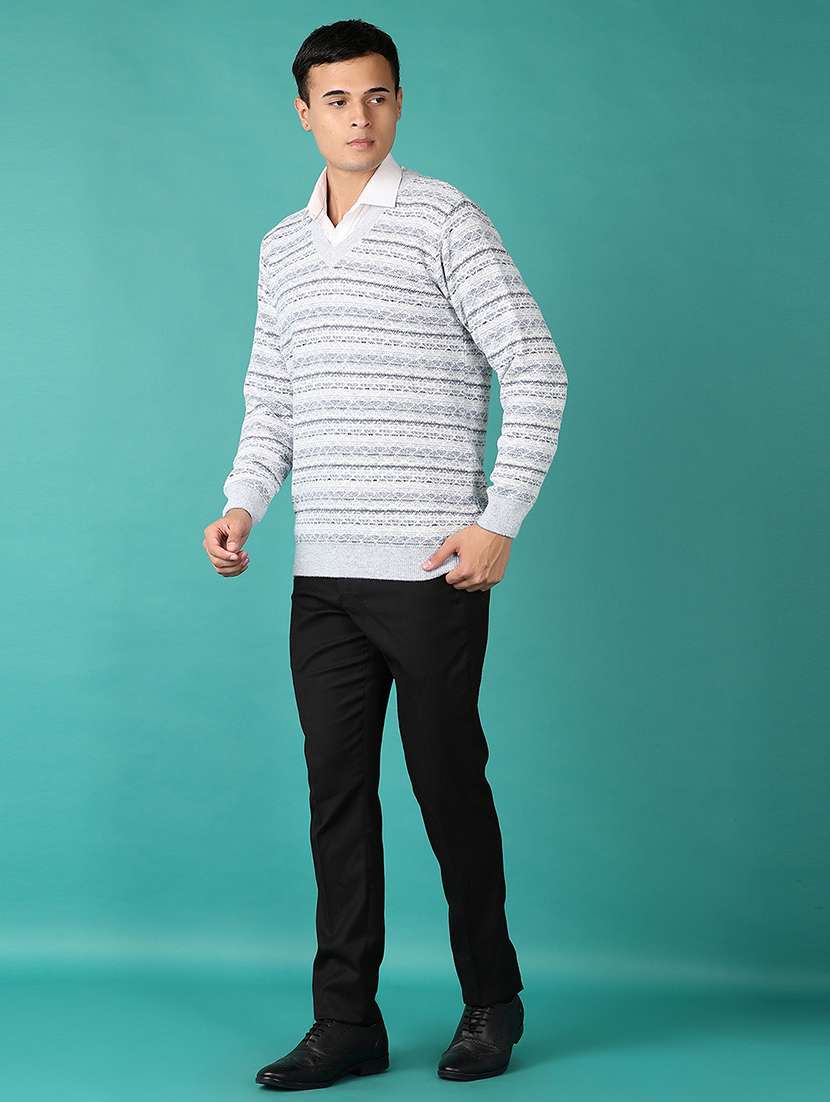 men self designed long sleeves cardigan - 21593462 -  Standard Image - 4