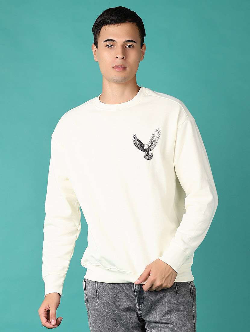 men long sleeves front & back print sweatshirt