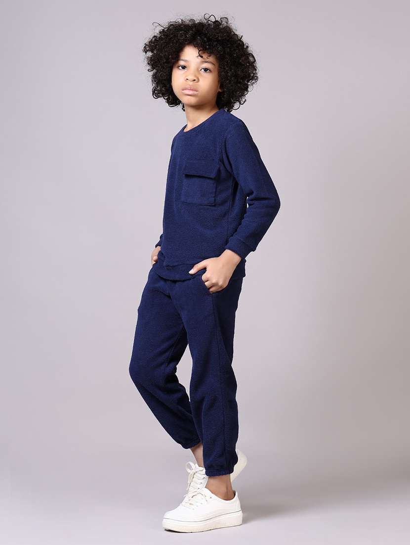 boys navy blue solid full length sets - 21593478 -  Standard Image - 1