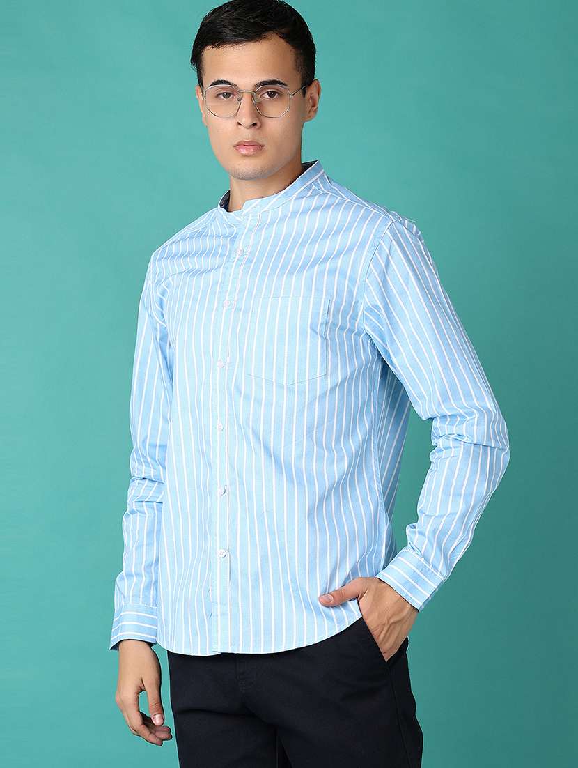men stripes long sleeves casual shirt - 21593482 -  Standard Image - 1