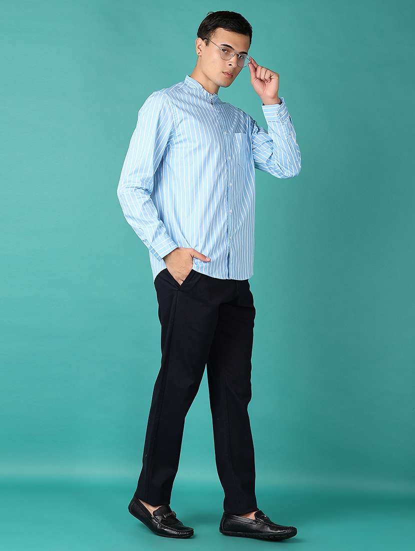 men stripes long sleeves casual shirt - 21593482 -  Standard Image - 4