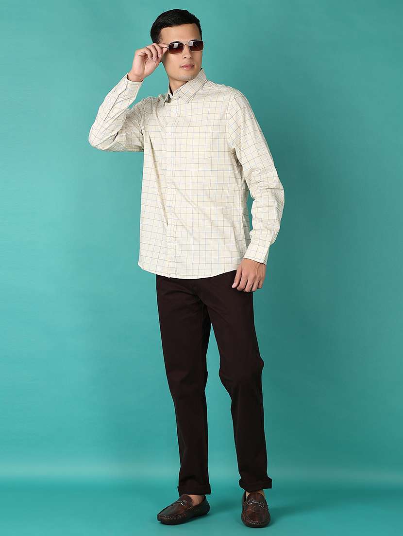 men checks long sleeves casual shirts - 21593484 -  Standard Image - 4