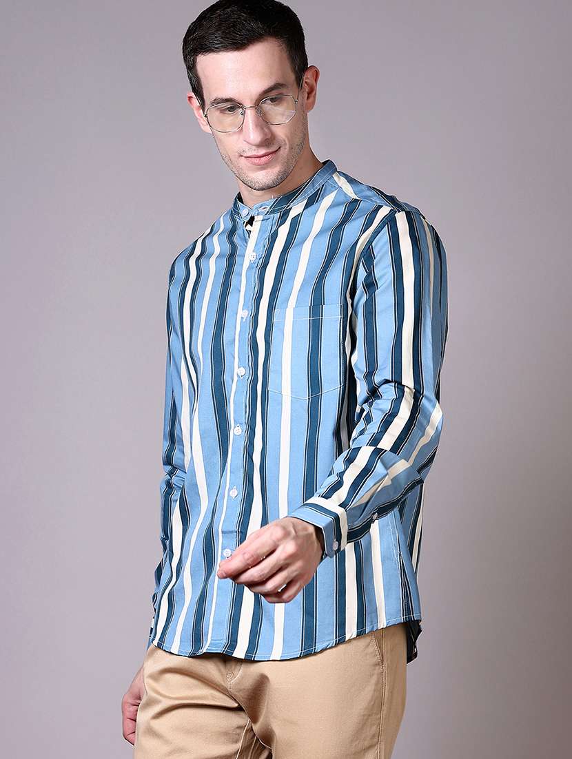 men striped long sleeve casual shirt - 21593486 -  Standard Image - 1