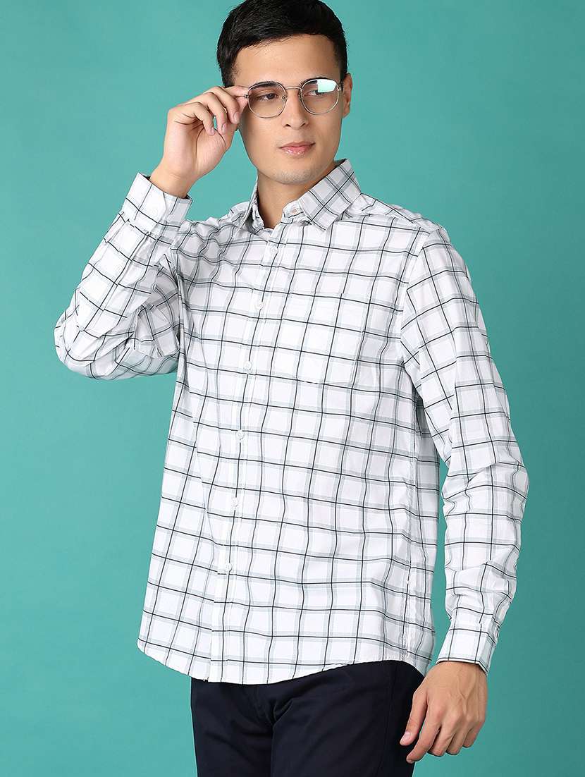 men checkered long sleeve casual shirt - 21593487 -  Standard Image - 1