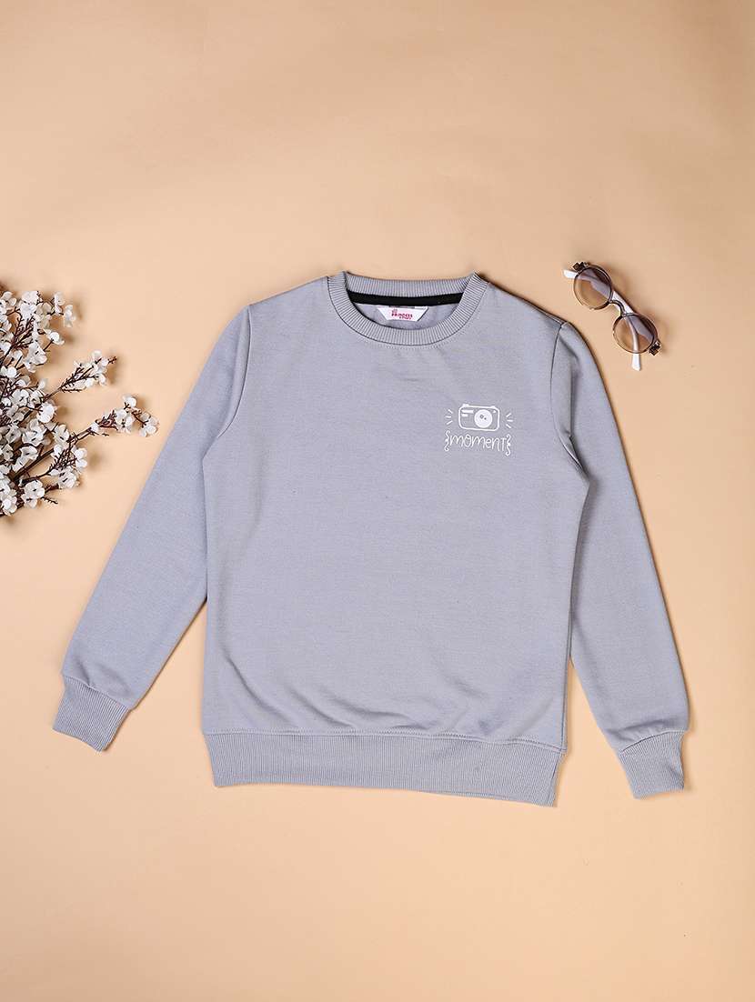 girls front print long sleeves sweatshirt - 21593502 -  Standard Image - 1