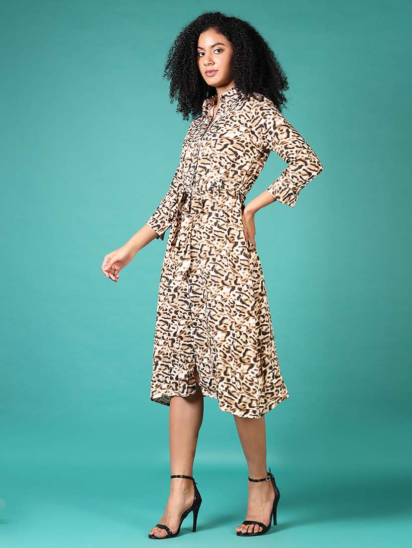 beige rayon aline dress - 21593506 -  Standard Image - 1