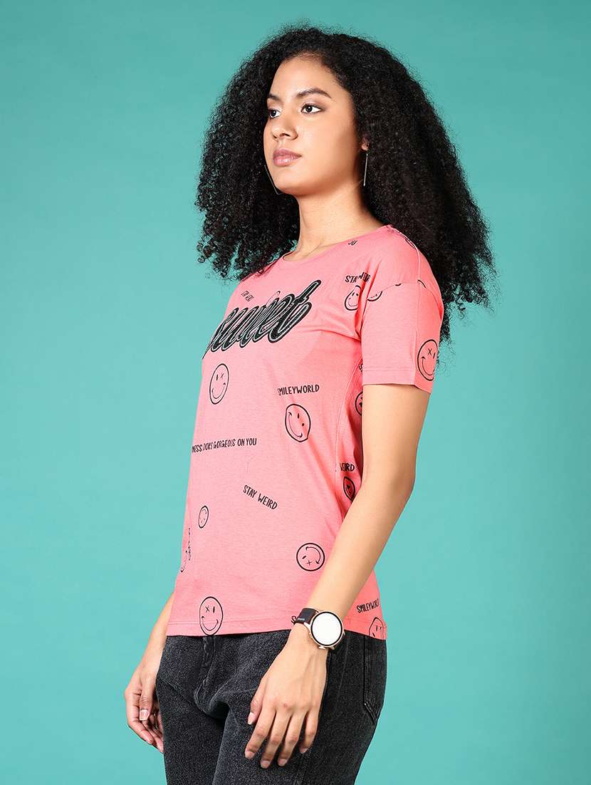 Women Printed Round Neck T-shirt - 21593508 -  Standard Image - 1