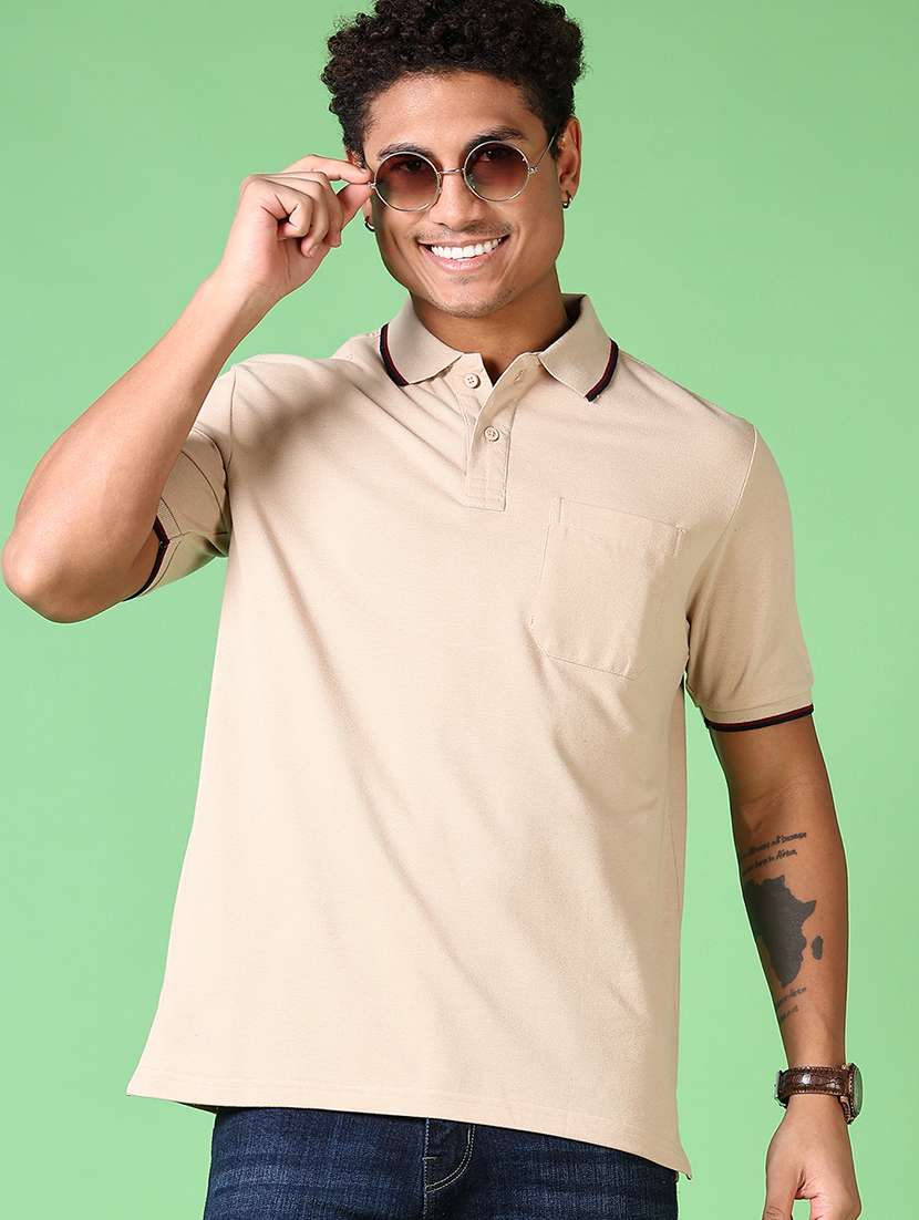 men solid short sleeve polo t-shirt - 21593527 -  Standard Image - 1