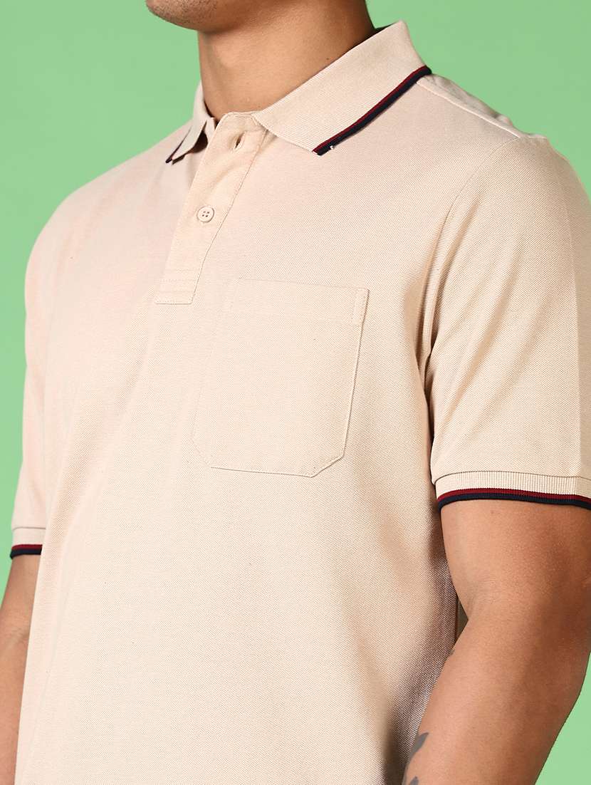 men solid short sleeve polo t-shirt - 21593527 -  Standard Image - 4