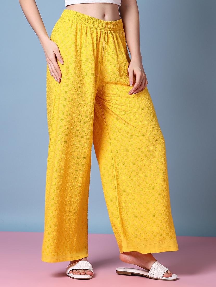 women white embroidered palazzos - 21593571 -  Standard Image - 1