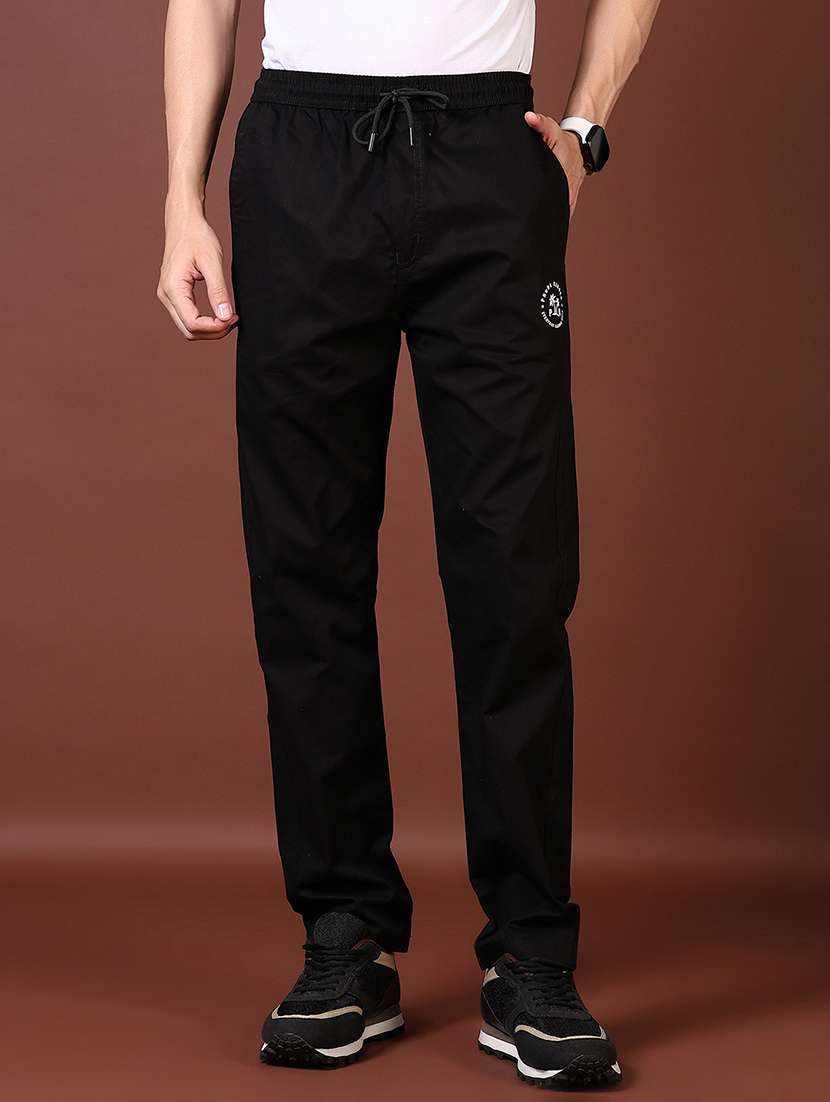 men solid mid rise full length tack pant - 21593572 -  Standard Image - 1