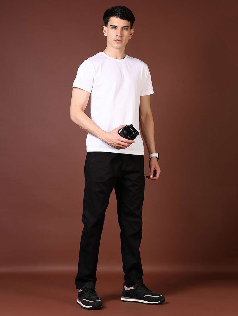 men solid mid rise full length tack pant - 21593572 -  Standard Image - 4