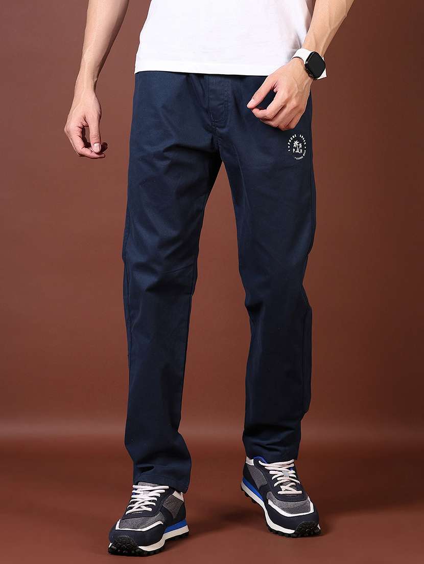 men solid mid rise full length tack pant - 21593573 -  Standard Image - 1