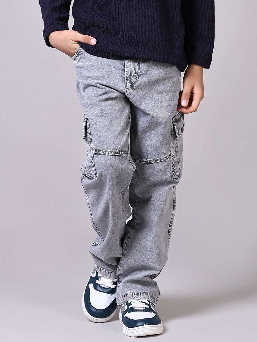 boys grey solid cargo - 21593583 -  Standard Image - 1