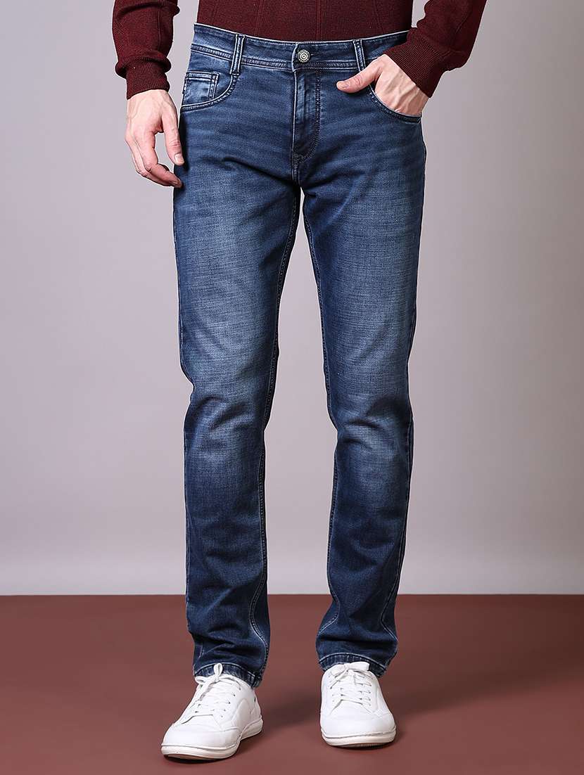 men solid mid rise slim fit jean - 21593866 -  Standard Image - 1