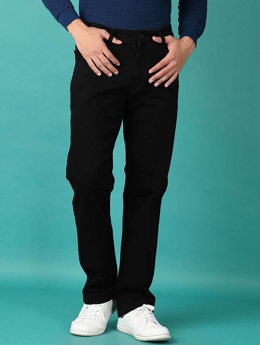 men solid mid rise relaxed fit jeans - 21593870 -  Standard Image - 1