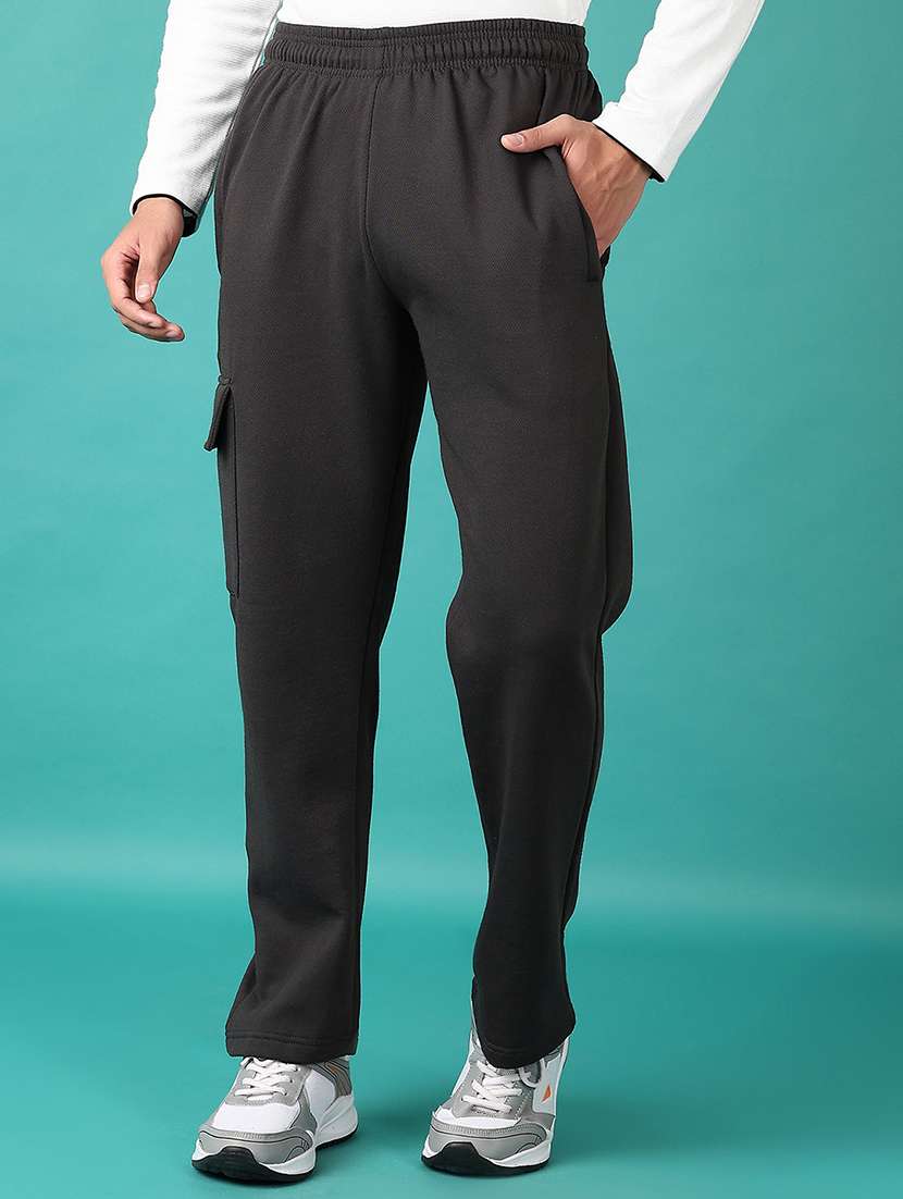 men solid full length track pant - 21593937 - Standard Image - 1