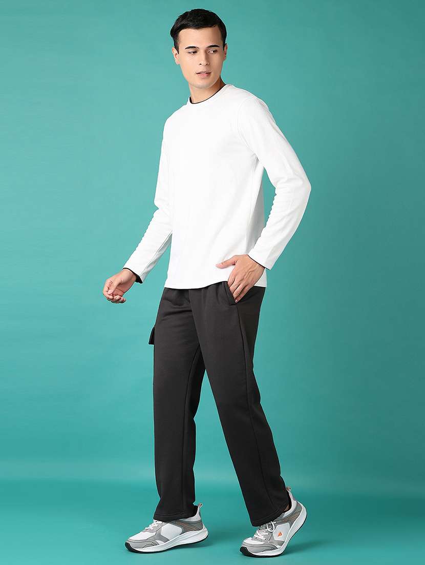 men solid full length track pant - 21593937 - Standard Image - 4