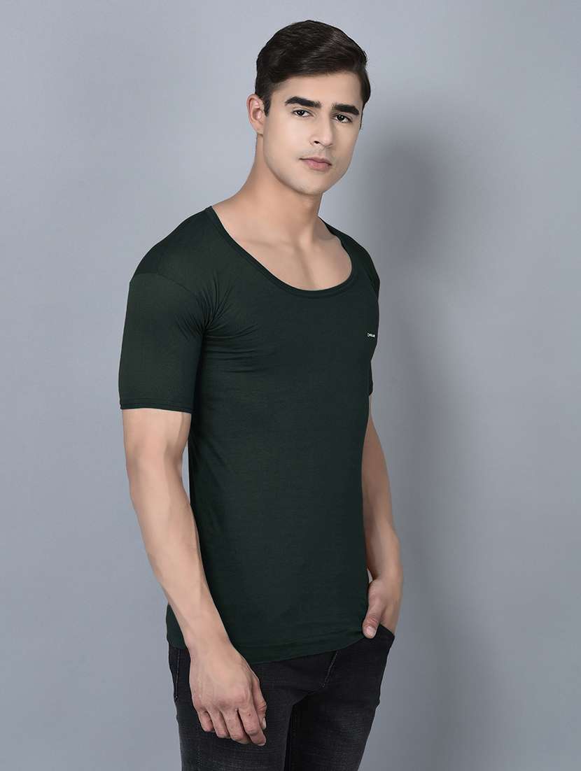 men pack of 2 solid half sleeve vest - 21594452 -  Standard Image - 1