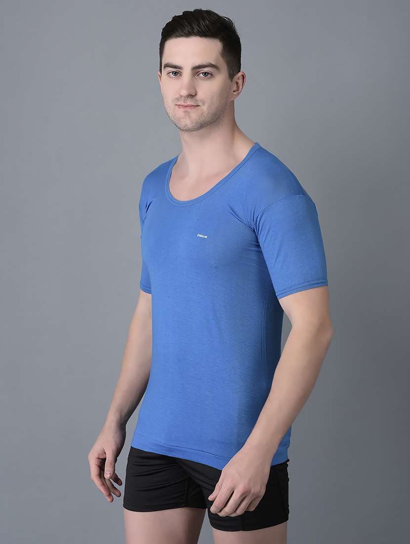 men pack of 2 solid half sleeve vest - 21594461 -  Standard Image - 1