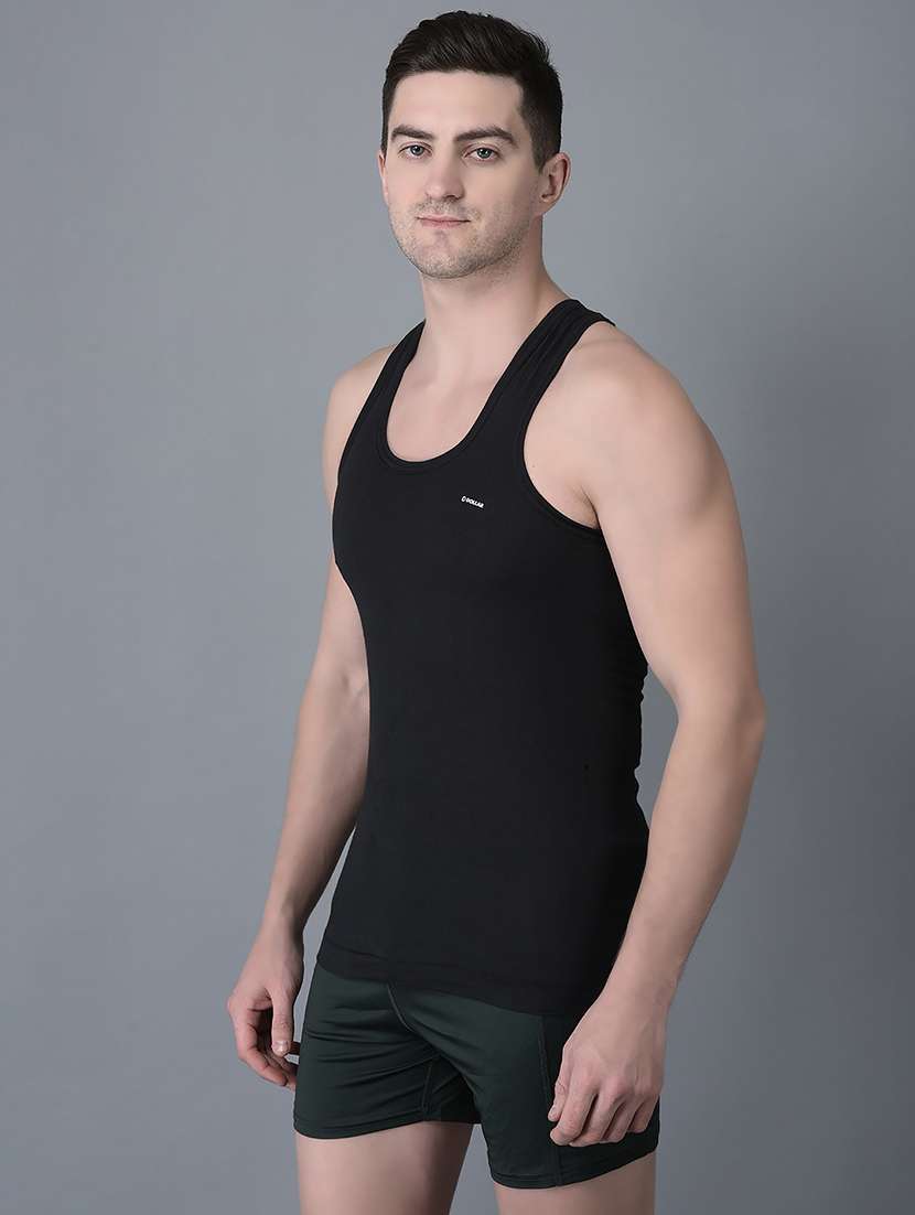 men pack of 2 solid vests - 21594510 -  Standard Image - 1