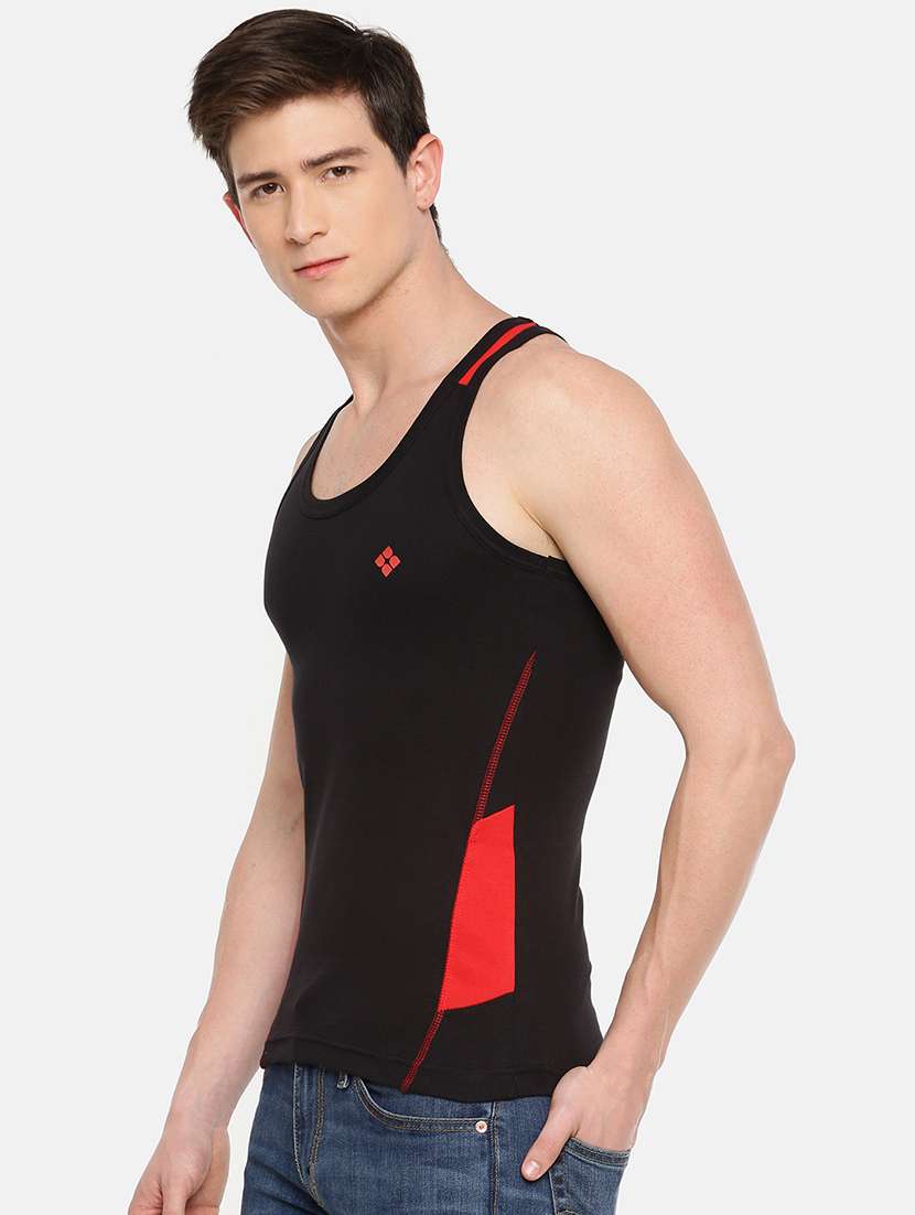 men pack of 2 solid vest - 21594525 -  Standard Image - 1