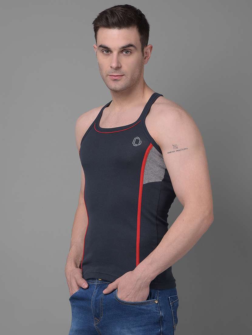 men pack of 2 solid vest - 21594588 -  Standard Image - 1