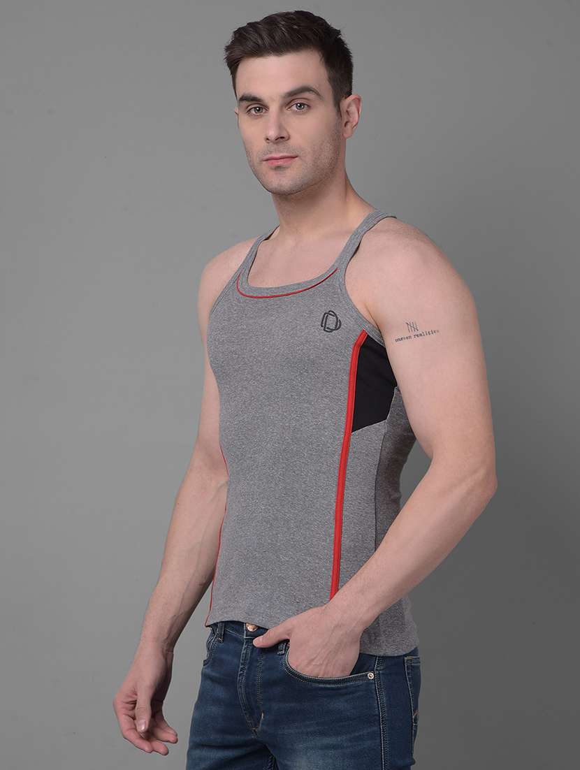 men pack of 2 solid vest - 21594590 -  Standard Image - 1