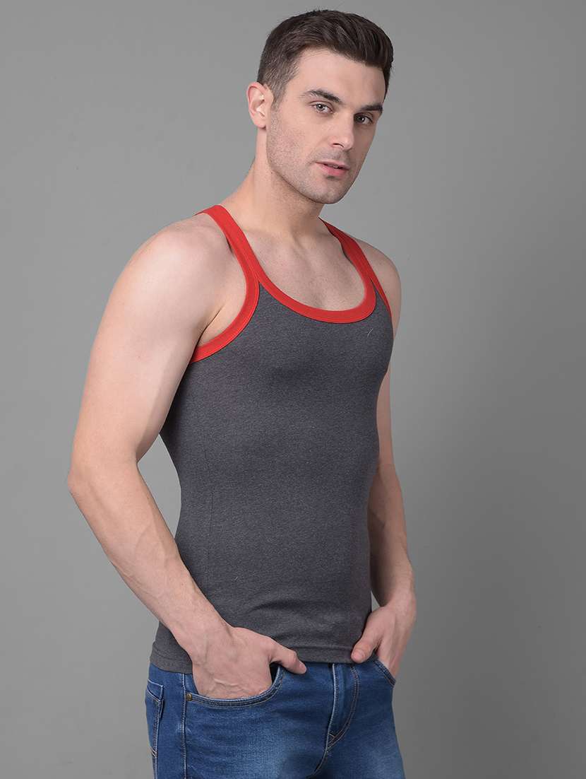 men pack of 2 solid vests - 21594596 -  Standard Image - 1