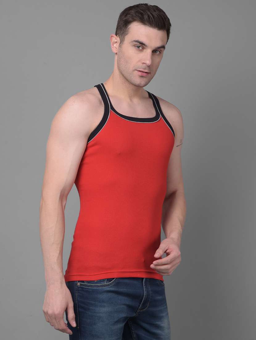 men pack of 2 solid vests - 21594620 -  Standard Image - 1