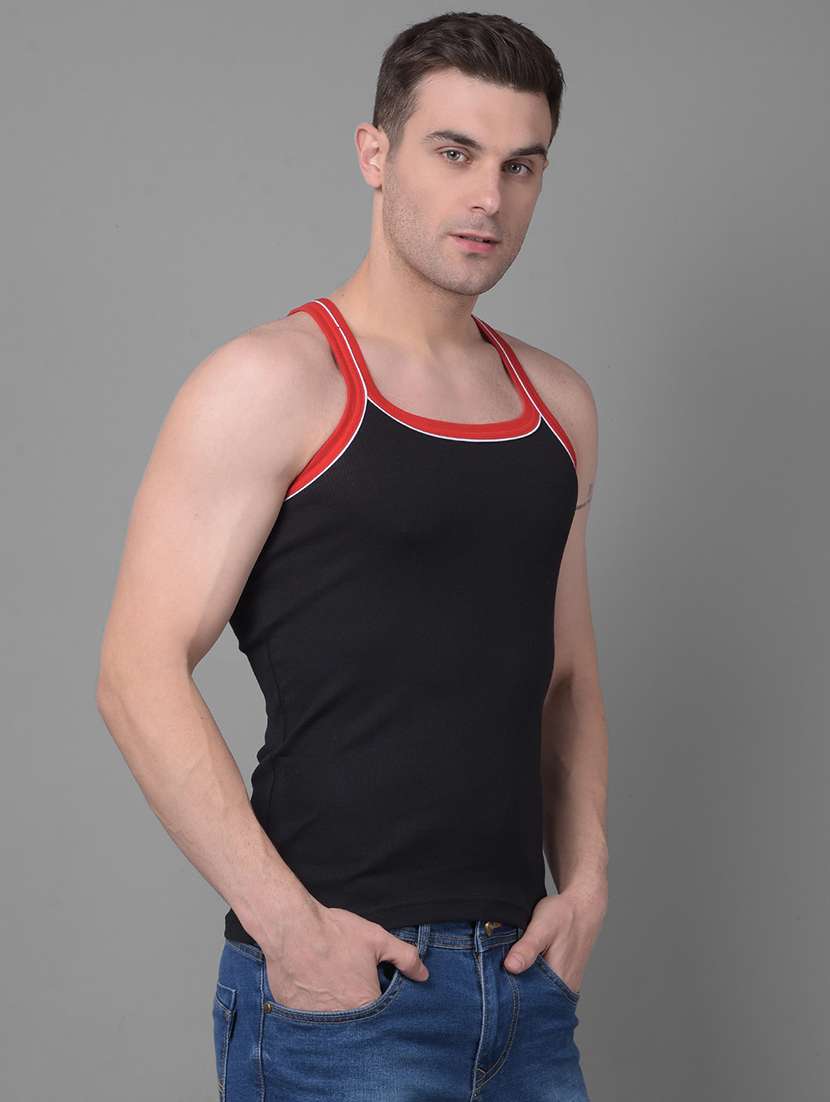men pack of 2 solid vests - 21594621 -  Standard Image - 1