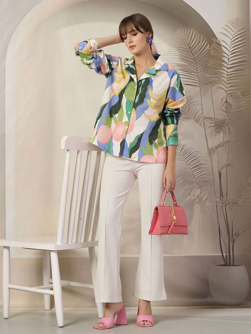women collared printed regular shirt - 21594802 - Standard Image - 4