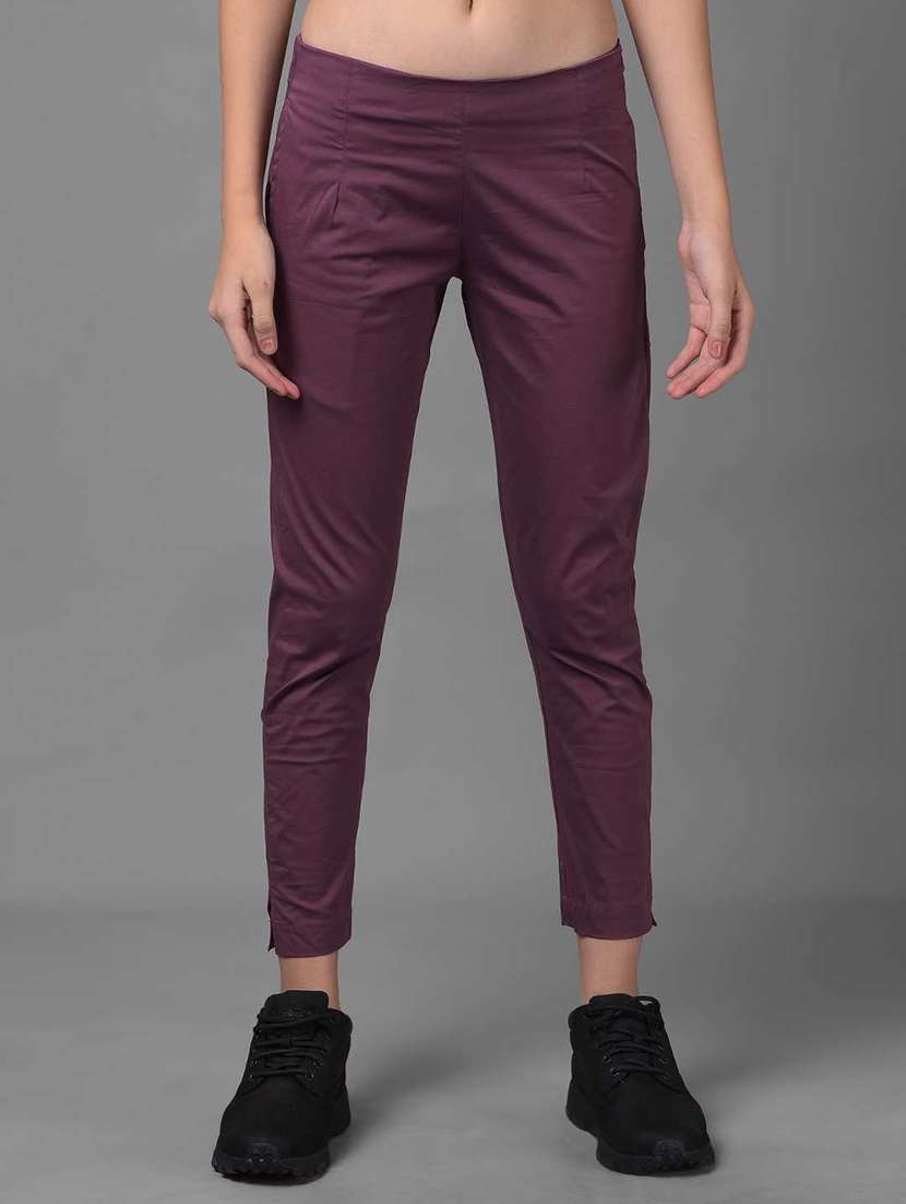 women solid ankle length jegging