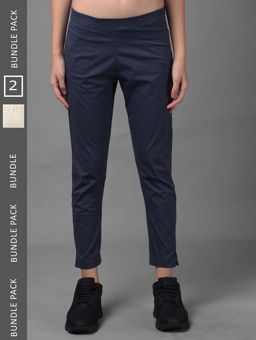 women pack of 2 solid ankle length jeggings