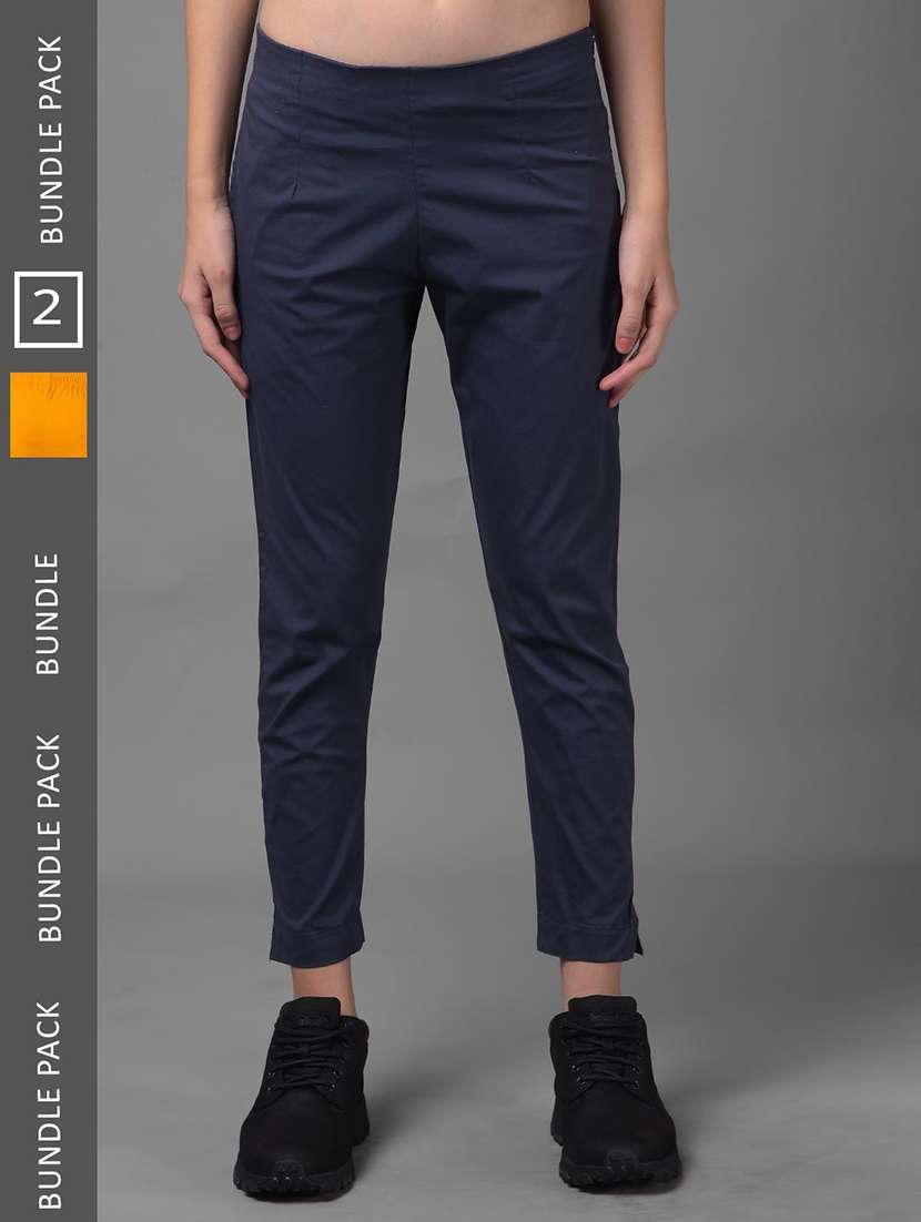 women pack of 2 solid ankle length jeggings