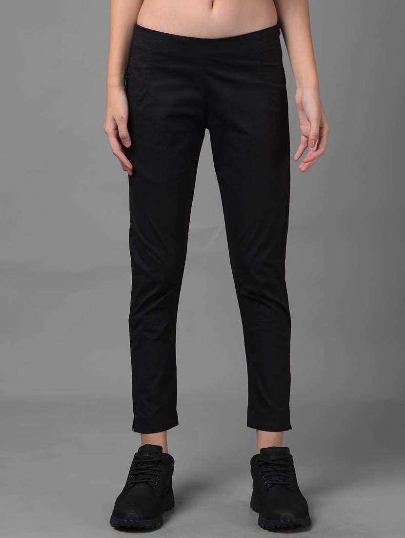 women solid ankle length jegging