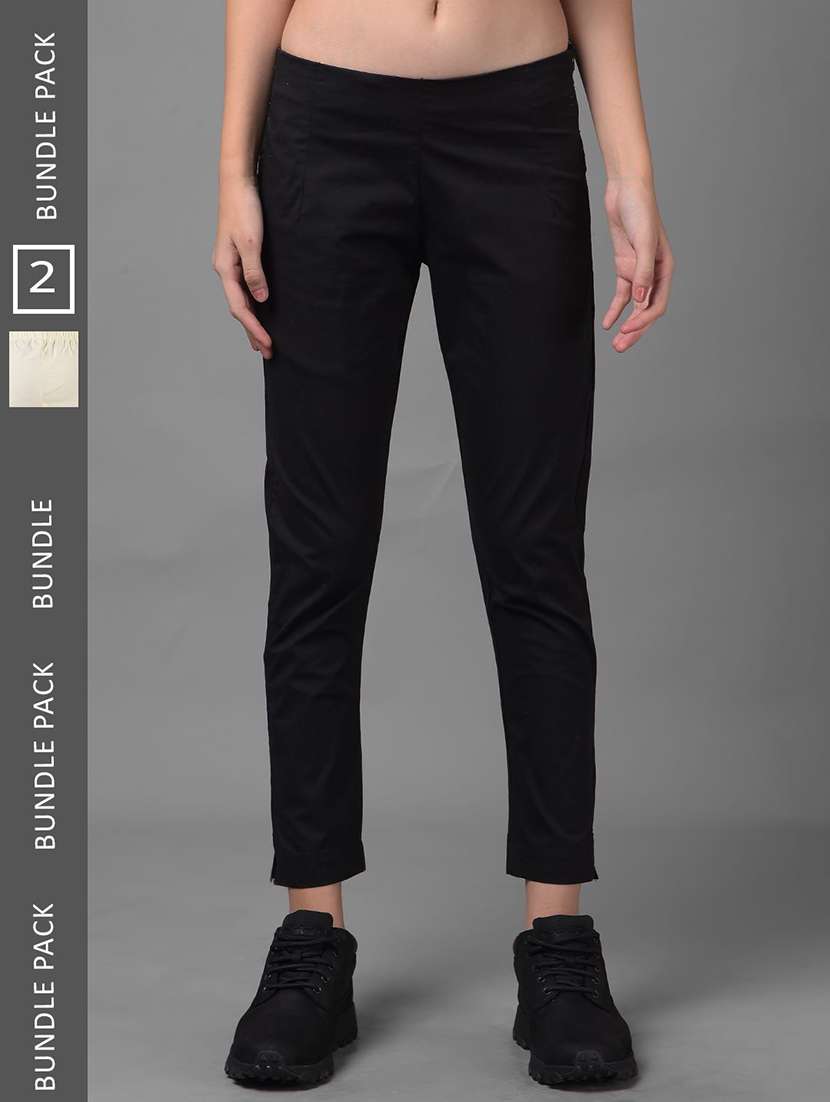 women pack of 2 solid ankle length jeggings