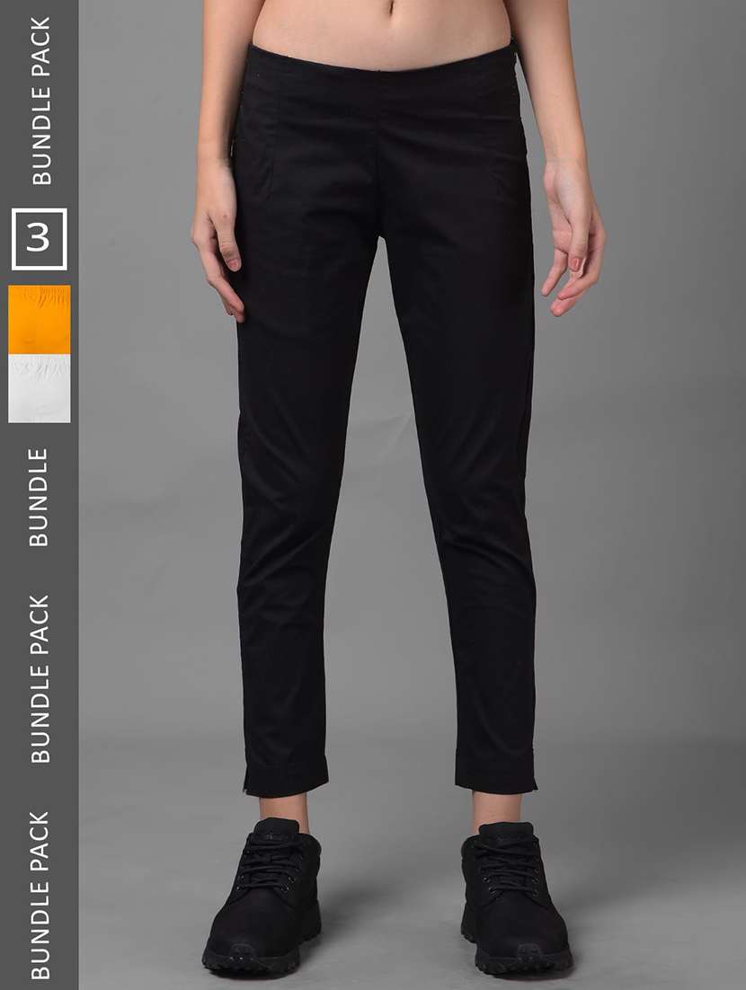 women pack of 3 solid ankle length jeggings