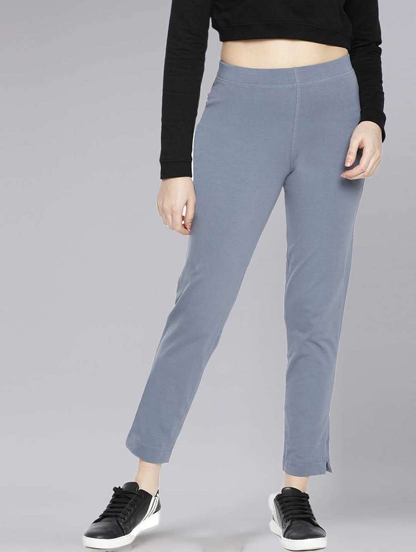 women solid ankle length jegging