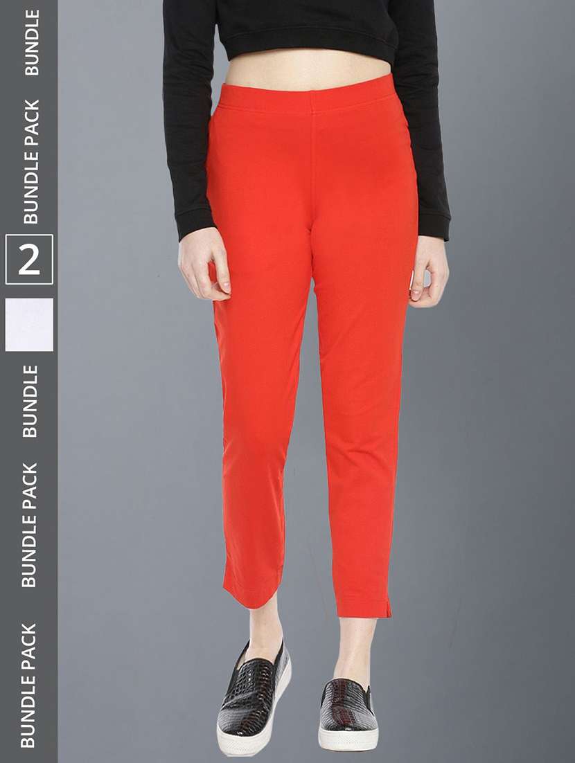 women pack of 2 solid ankle length jeggings - 21594945 - Zoom Image - 0