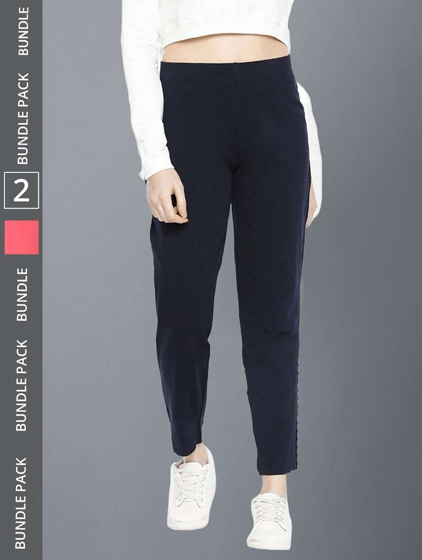 women pack of 2 solid ankle length jeggings - 21594982 -  Zoom Image - 0