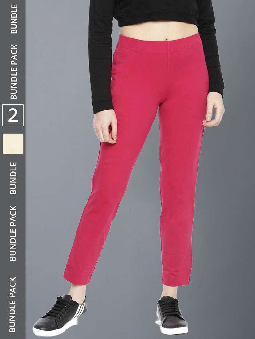 women pack of 2 solid ankle length jeggings