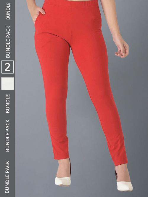 women pack of 2 solid ankle length jeggings - 21594985 -  Standard Image - 0