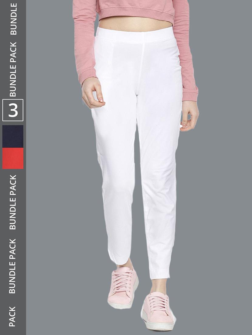 women pack of 3 solid ankle length jeggings - 21594988 - Zoom Image - 0