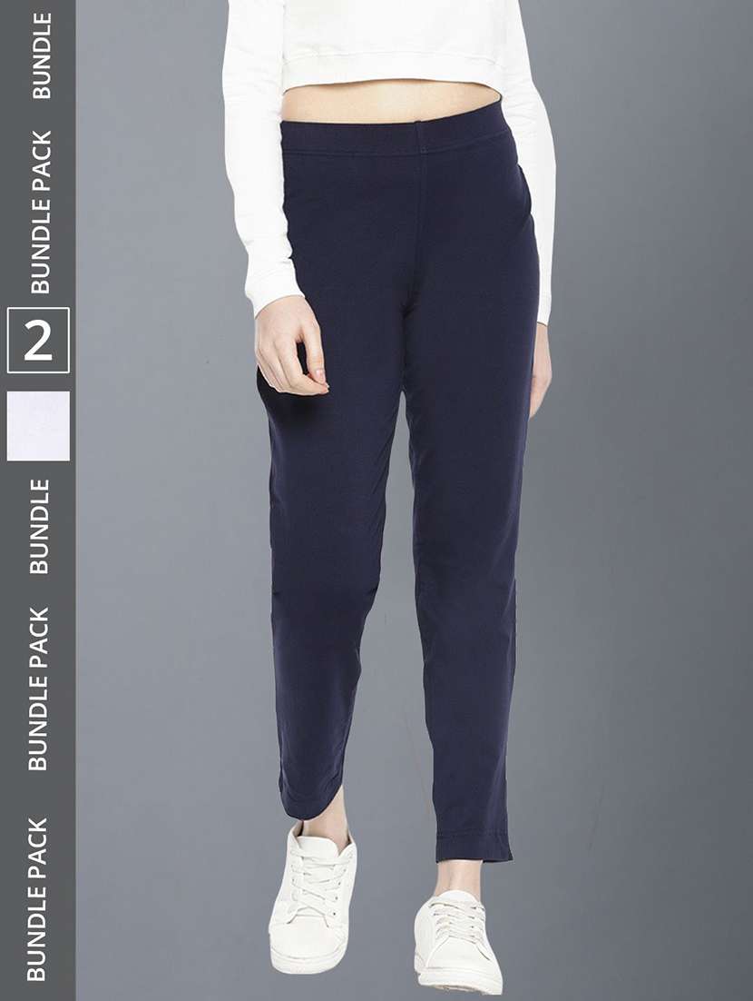 women pack of 2 solid ankle length jeggings