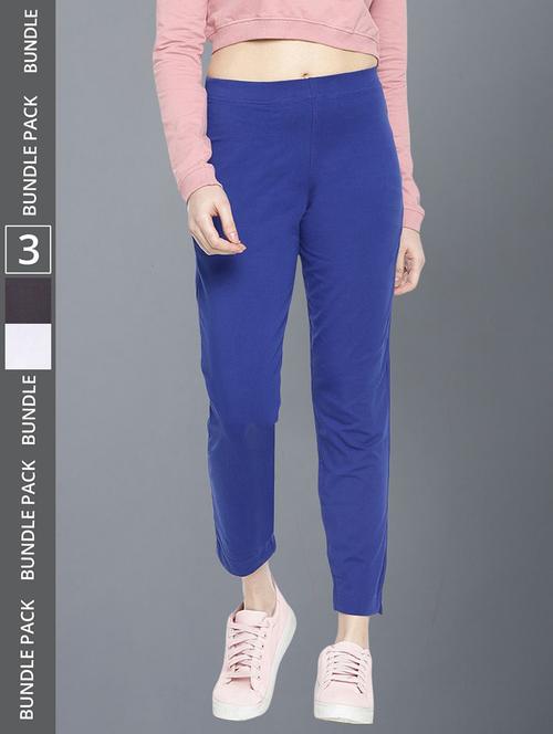 women pack of 3 solid ankle length jeggings - 21594997 - Standard Image - 0